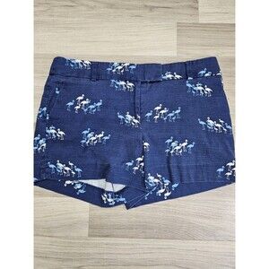Loft Womens Blue Flamingo Shorts Size 10 Riviera Short Cotton